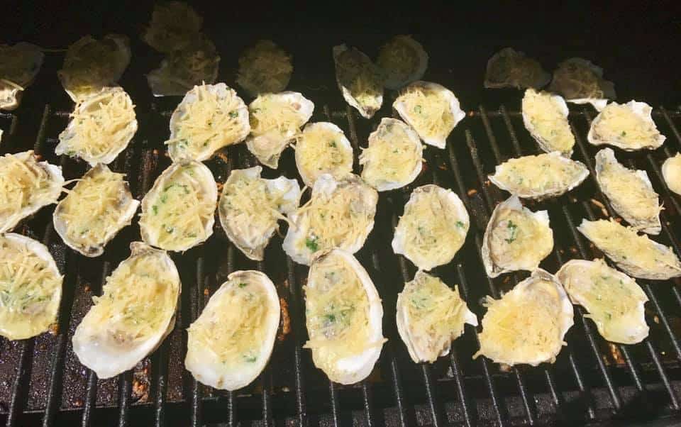 Oysters on grill